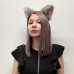 Уши кошки на ободке, серо-розовые, для косплея, праздника, вечеринки, карнавала, квадробики