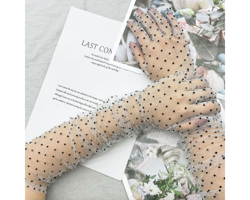Перчатки карнавальные дамские в горошек, высокие, для вечеринки, праздника, карнавала, косплея, Хеллоуина