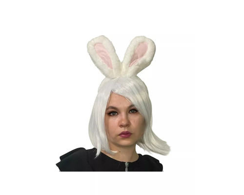 Уши зайца на ободке, белые