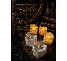 Свечи светодиодные: набор 6 штук, без мерцания
